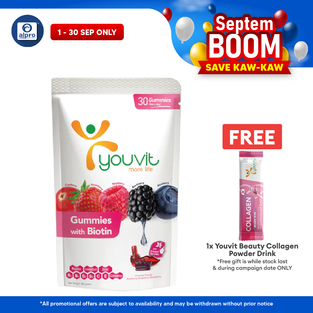 Youvit Beauty Biotin Gummies Mix Berry | 30s Youvit