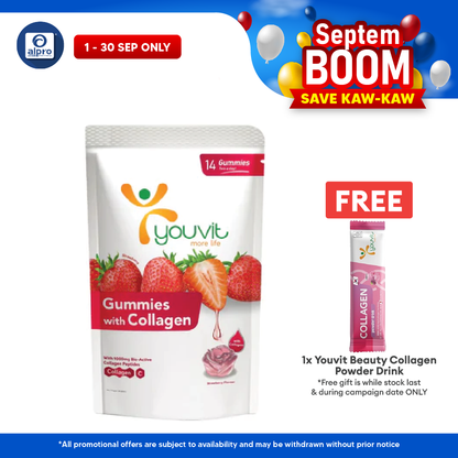 Youvit Beauty Collagen Gummies Strawberry | 14s Youvit