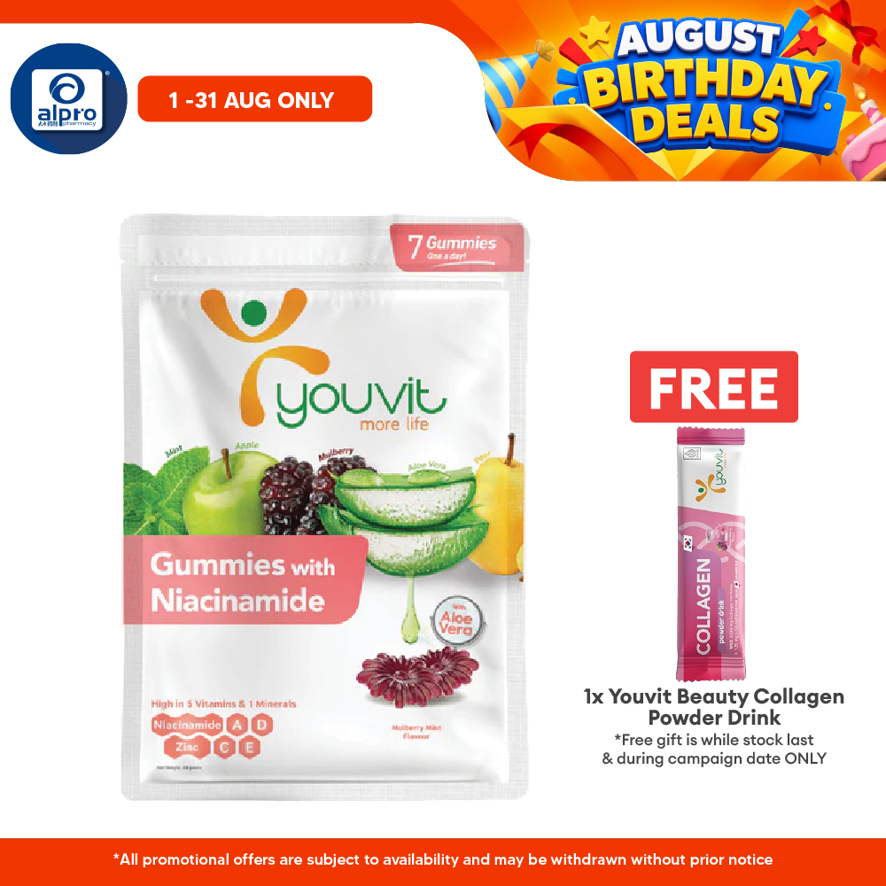 Youvit Beauty Niacinamide Gummies Mulberry Mint 7s Youvit