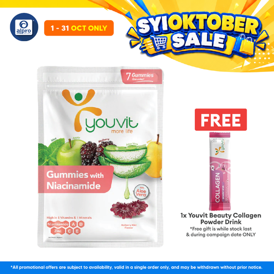 Youvit Beauty Niacinamide Gummies Mulberry Mint 7s
