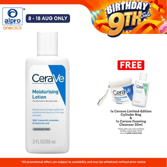 Cerave Daily Moist Lotion 88ml | Provides Long-Lasting Hydration Cerave