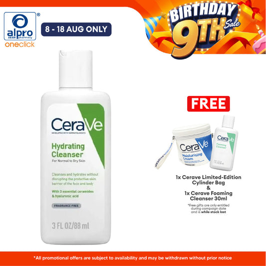 Cerave Hydrating Cleanser 88ml | For Normal and Dry Skin Cerave