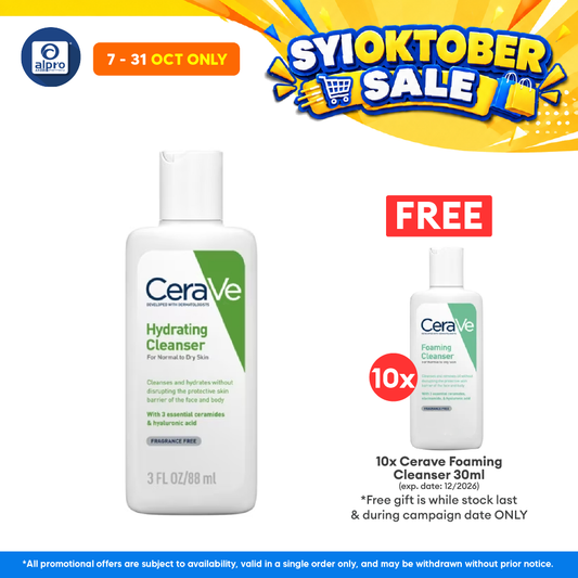 Cerave Hydrating Cleanser 88ml | For Normal and Dry Skin