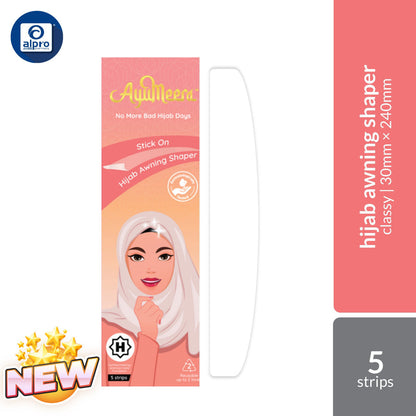 AyuMeera Hijab Awning Shaper Classy 5's (30mm × 240mm) | Recommended for Square/Triangle Hijab (Regular Awning) Ayumeera