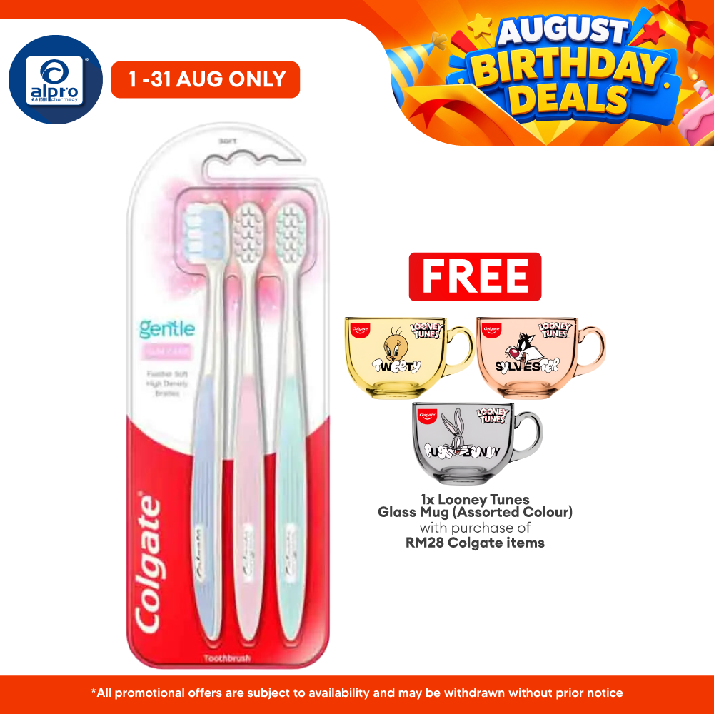 Colgate Gentle Toothbrush 3s (Clean / Gum Care / Charcoal) Colgate