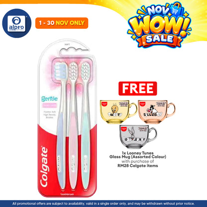 Colgate Gentle Toothbrush 3s (Clean / Gum Care / Charcoal)
