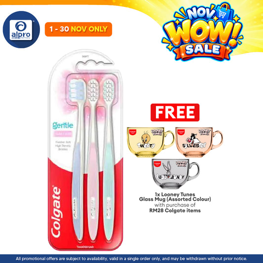 Colgate Gentle Toothbrush 3s (Clean / Gum Care / Charcoal)