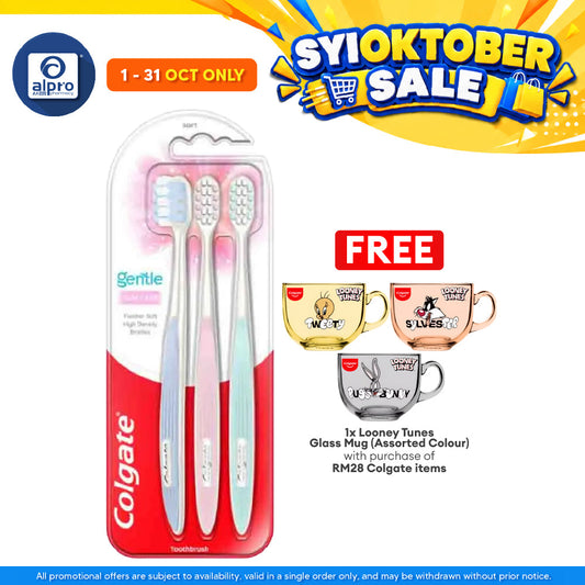 Colgate Gentle Toothbrush 3s (Clean / Gum Care / Charcoal)
