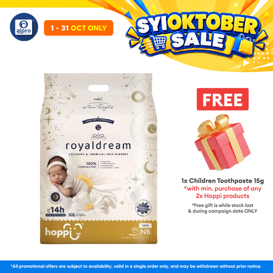 Hoppi Royal Dream Diaper Tape Nb 66s | Chemical-Free