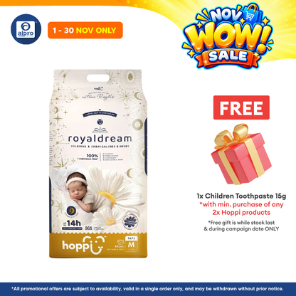 Hoppi Royal Dream Diaper Tape M 44s | Chlorine-Free
