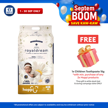 Hoppi Royal Dream Diaper Tape M 44s | Chlorine-Free Hoppi