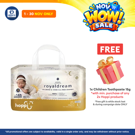 Hoppi Royal Dream Diaper Pant L 38s | Chlorine-Free