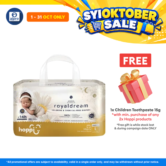 Hoppi Royal Dream Diaper Pant L 38s | Chlorine-Free