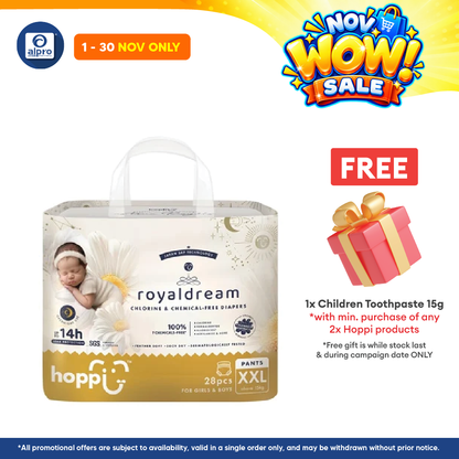 Hoppi Royal Dream Diaper Pant XXL 28s | Chemical-Free
