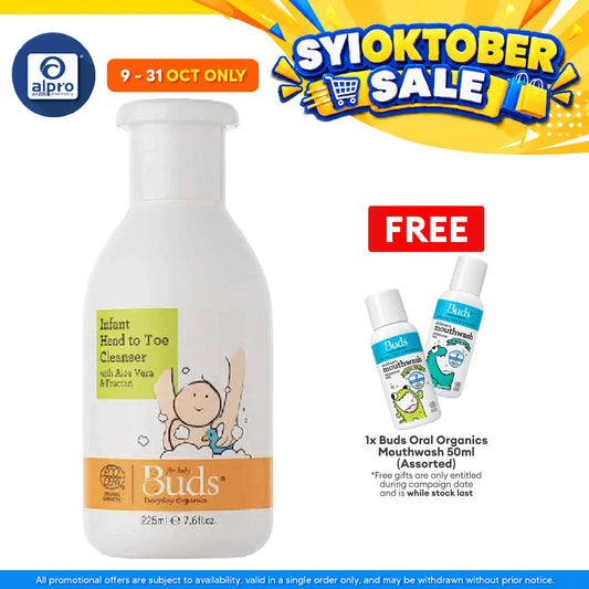 Buds Everyday Organics Head to Toe Cleanser 225ml | Soothes and Hydrates Baby Skin
