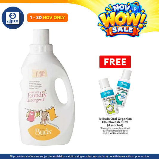 Buds Household Eco Baby Safe Laundry Detergent 1000ml | Gentle on Baby Skin