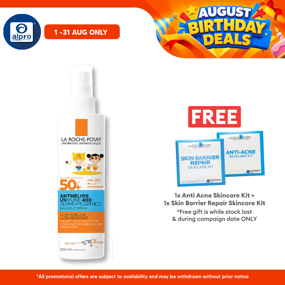 La Roche-Posay Anthelios UVMUNE 400 Dermo-Pediatrics Invisible Spray SPF 50+ 200ml | For Children Sensitive Skin La Roche Posay