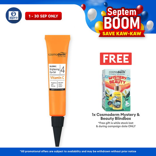 Cosmoderm Glow-C Brightening Eye Gel 20ml | Vitamin C / Brightens and Bouncy Cosmoderm