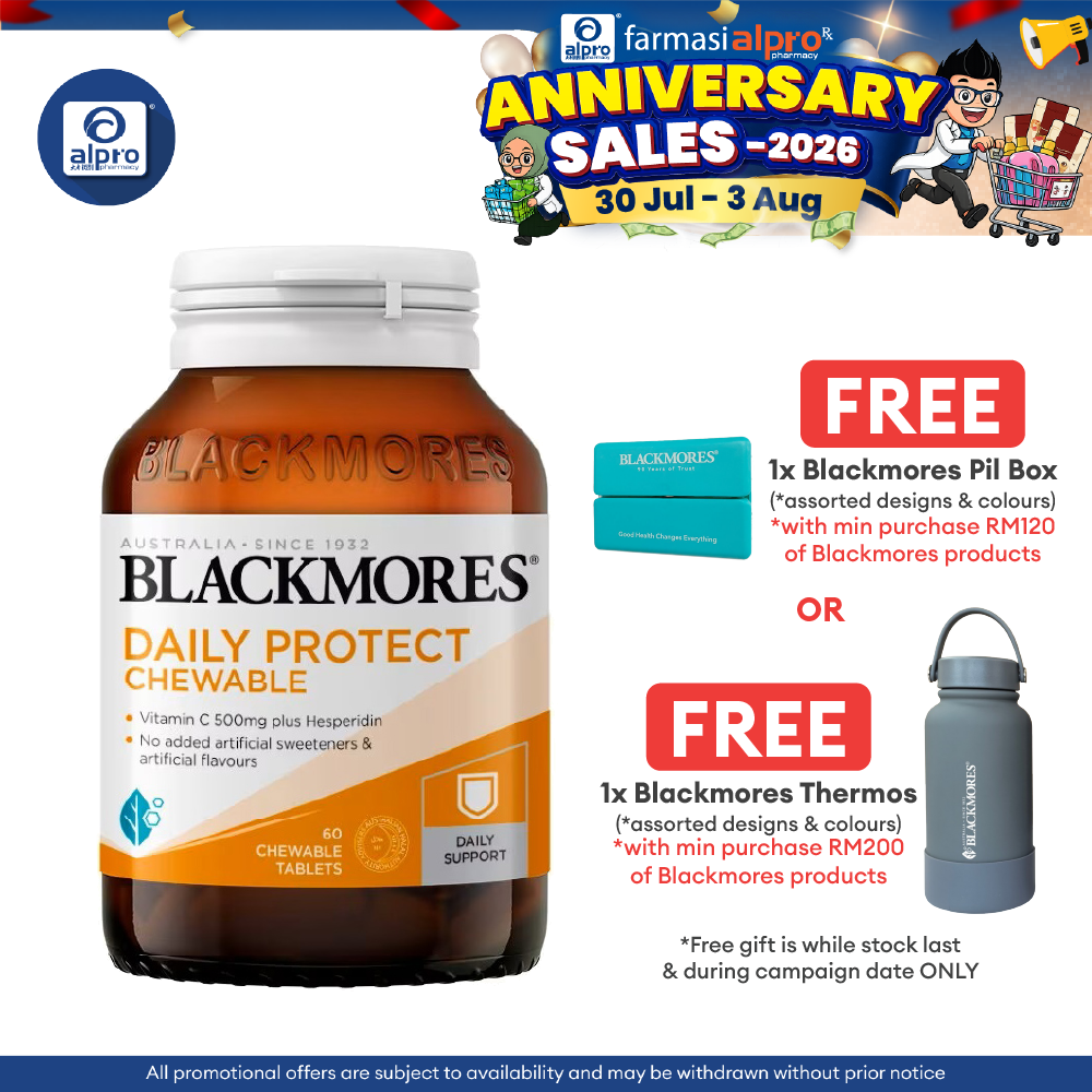 Blackmores Daily Protect Chewable 500 60s | No Added Artificial Flavours Blackmores
