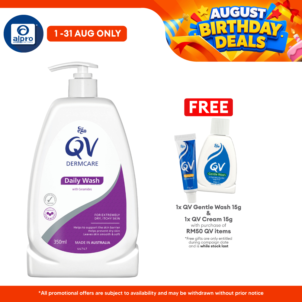 Qv Dermcare Daily Wash With Ceramides 350ml | Hydrating Alpro Pharmacy
