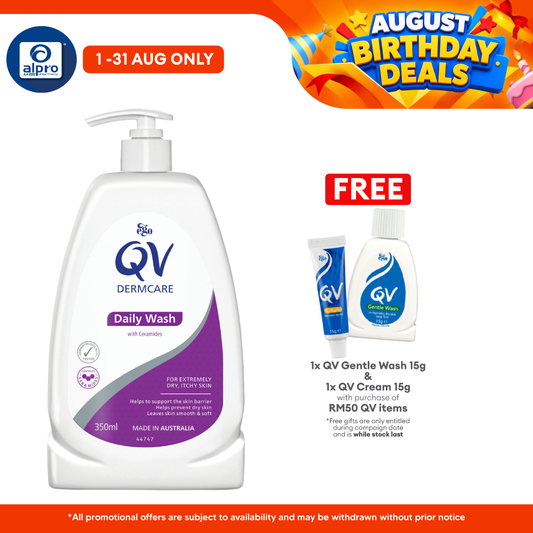 Qv Dermcare Daily Wash With Ceramides 350ml | Hydrating Alpro Pharmacy