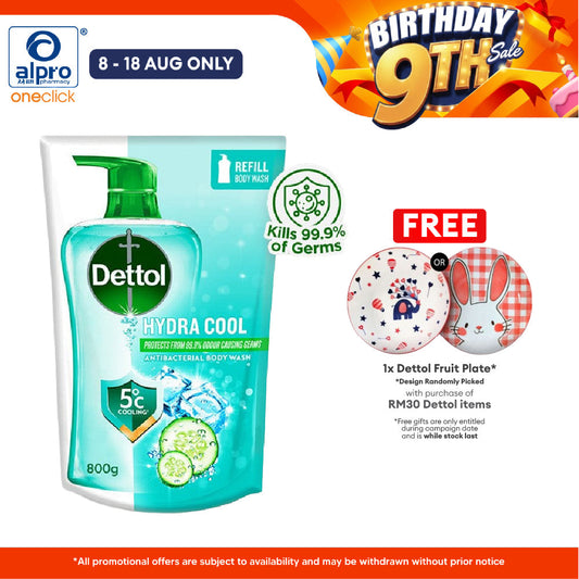 Dettol Shower Gel Hydracool Refill Pouch 800ml |  Refreshing & Cooling Dettol