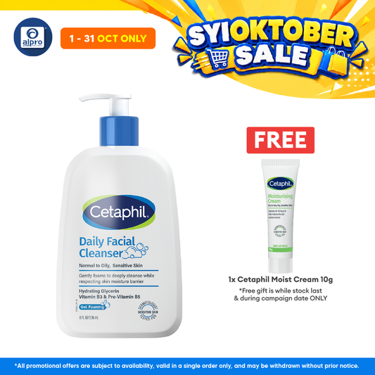 Cetaphil Daily Facial Cleanser 236ml | Effectively Removes Dirt