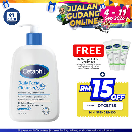 Cetaphil Daily Facial Cleanser 236ml | Effectively Removes Dirt Cetaphil