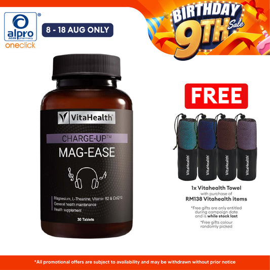 Vitahealth Charge-Up Mag-Ease 30s | Improve Mental and Sleep Quality Vitahealth