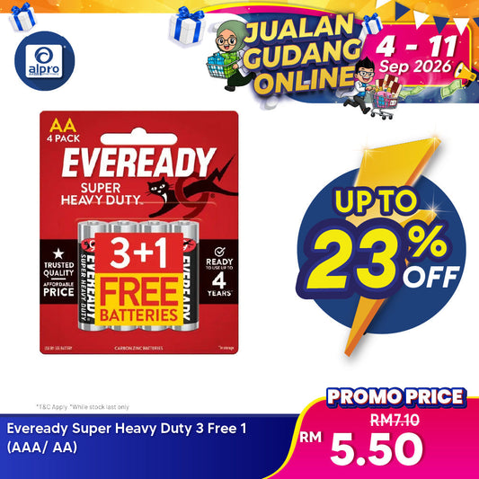 Eveready Super Heavy Duty 3 Free 1 (AAA/ AA) Eveready