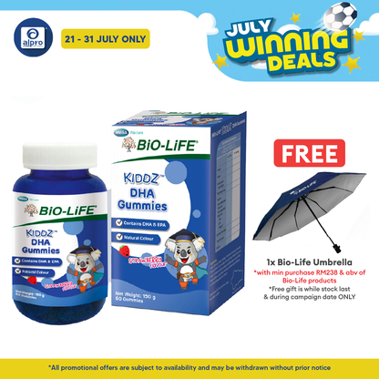 Bio-life Kiddz Dha Gummies 60s | Supports Kids Brain & Cognitive Development Bio-life