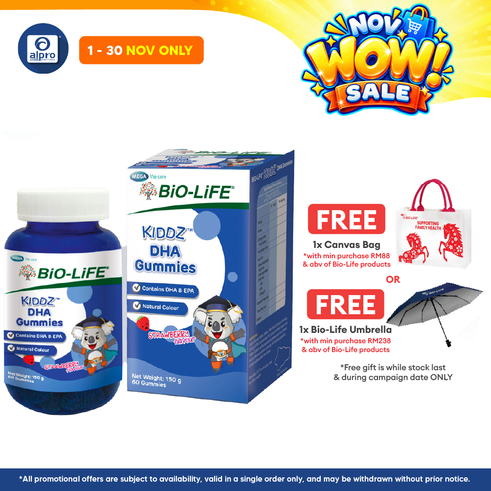Bio-life Kiddz Dha Gummies 60s | Supports Kids Brain & Cognitive Development