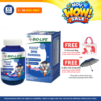 Bio-life Kiddz Dha Gummies 60s | Supports Kids Brain & Cognitive Development