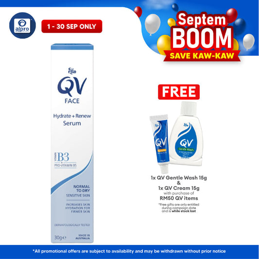 QV Face Hydrate And Renew Serum 30g | Helps Visibly Reduce Wrinkle Surface QV