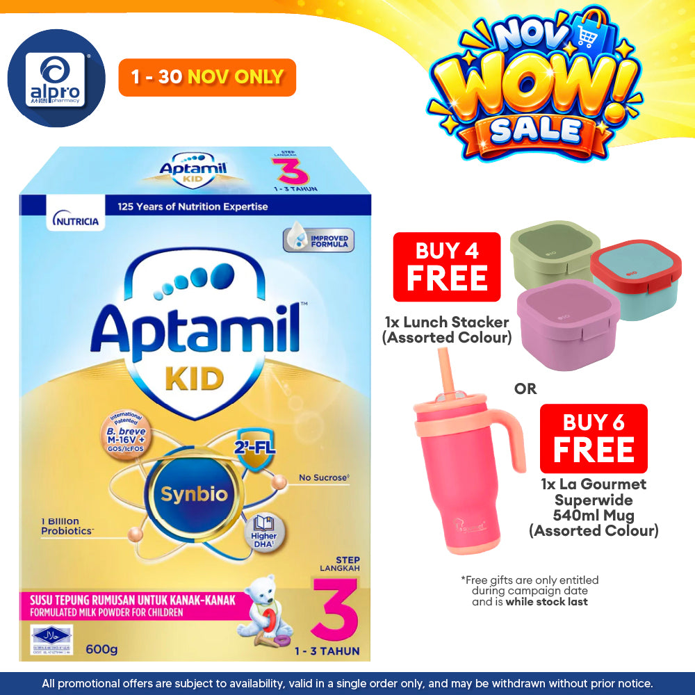 Aptamil Kid Growing-Up Formula 1~3 Years Step 3 600g | Supports Healthy Body Immunity