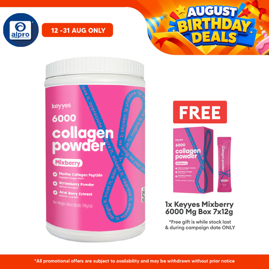 Keyyes 6000mg Collagen Mixberry with L-Cystine (360g) | Strawberry and Acai Berry Keyyes