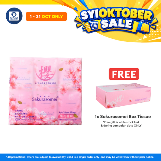 Sakurasomei Pocket Tissue | Sakura Scented (12 Soft Packs)