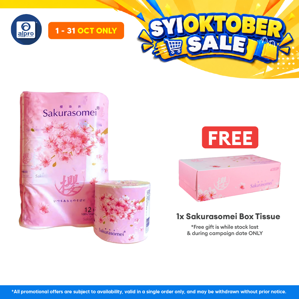 Sakurasomei Toilet Roll Tissue | 4-ply Comfort (12 Rolls)