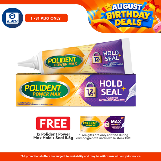 Polident Power Max +Seal Denture Adhesive Cream 40g (Flavour Free) Polident