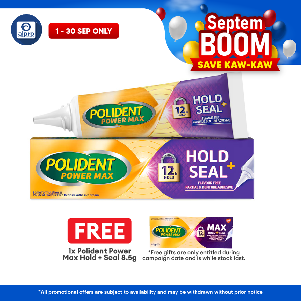 Polident Power Max +Seal Denture Adhesive Cream 40g (Flavour Free) Polident