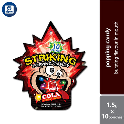 Striking Popping Candy Cola 1.5g ×10s | Bursting Cola Flavour in Mouth Striking