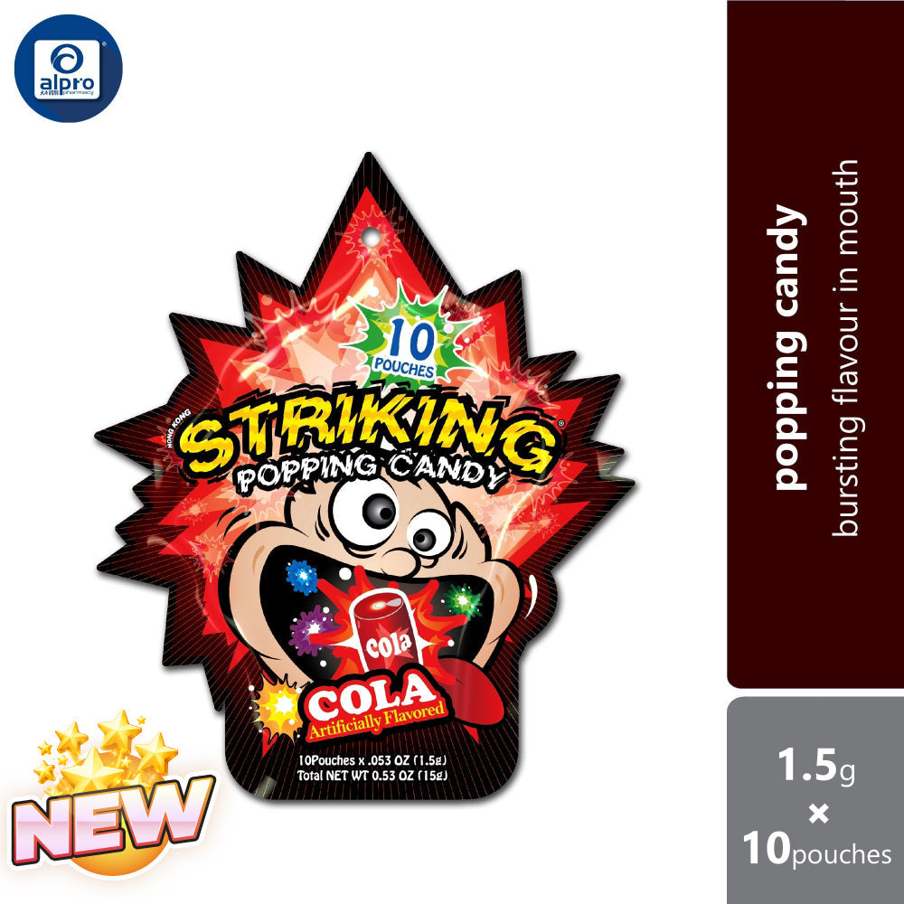 Striking Popping Candy Cola 1.5g ×10s | Bursting Cola Flavour in Mouth Striking