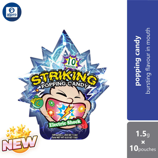 Striking Popping Candy Electric Shock with Vitamin C 1.5g ×10s | Bursting Electric Shock in Mouth Striking