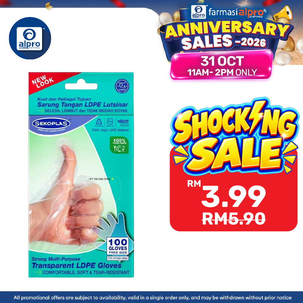 Sekoplas Plain LD Disposable Gloves (100s) | Durable and Transparent LDPE