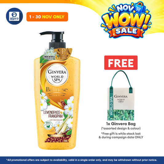 Ginvera World Spa Bali Shower Scrub Lemongrass & Frangipani 750ml | Lemongrass and Frangipani