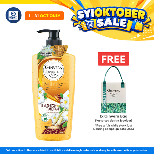 Ginvera World Spa Bali Shower Scrub Lemongrass & Frangipani 750ml | Lemongrass and Frangipani