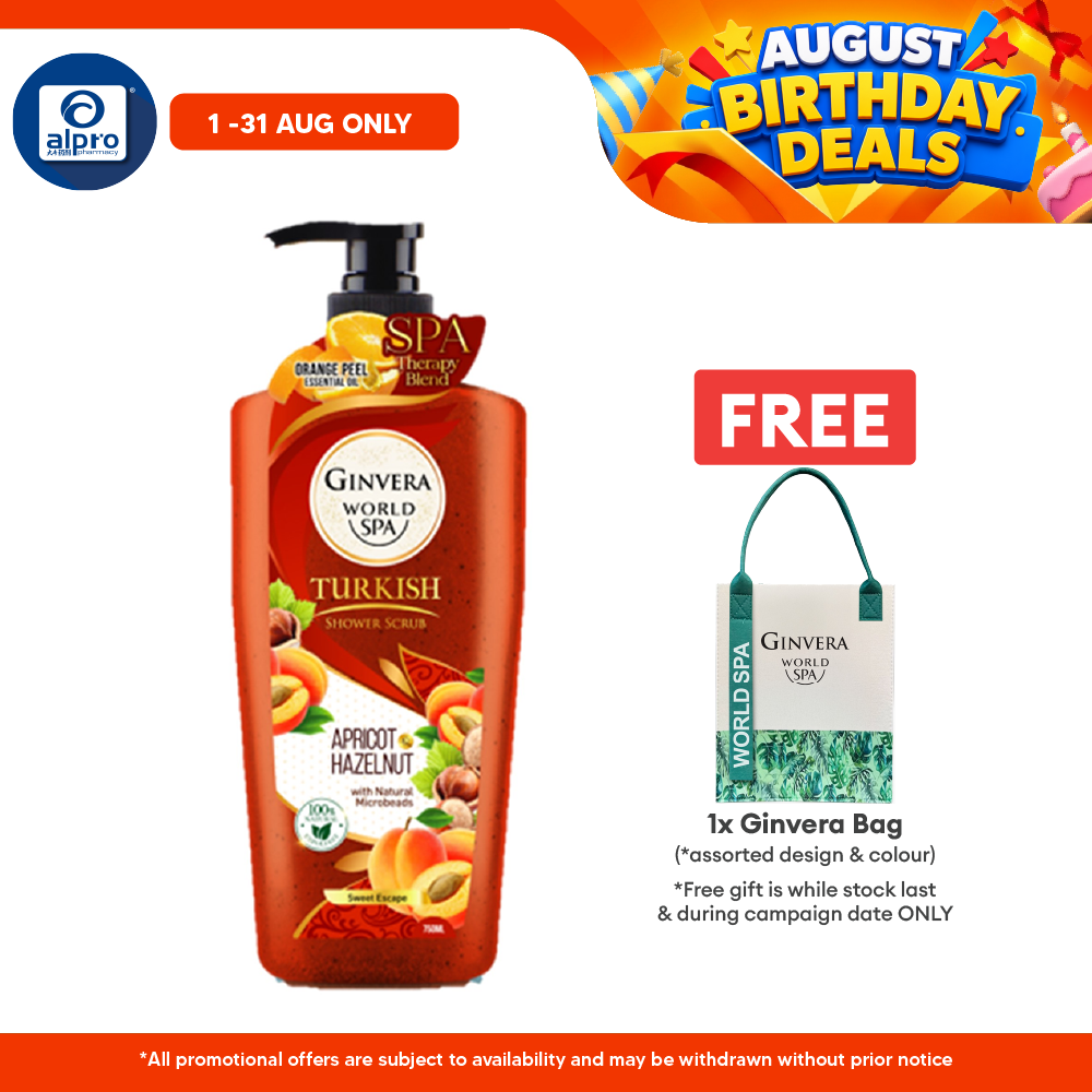 Ginvera World Spa Turkish Shower Scrub Apricot & Hazelnut 750ml | Apricot and Hazelnut Ginvera