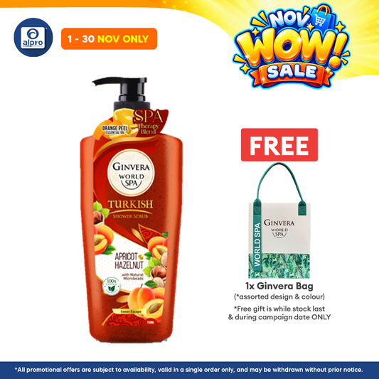 Ginvera World Spa Turkish Shower Scrub Apricot & Hazelnut 750ml | Apricot and Hazelnut