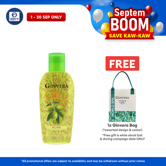 Ginvera Pure Olive Oil (75mL /150mL) | Natural Moisturiser for Skin and Hair Ginvera