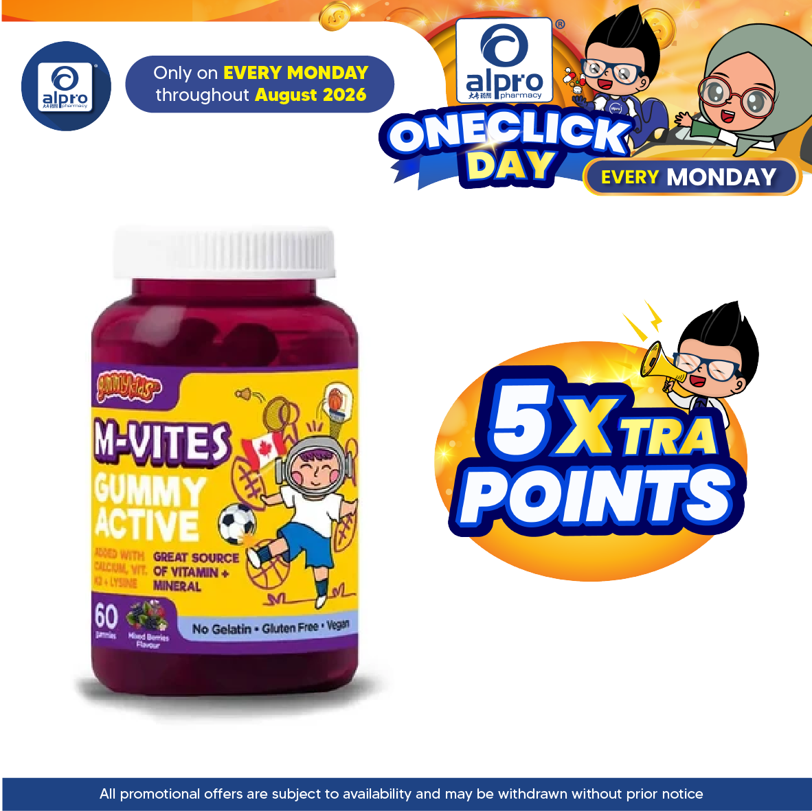 Gummykids M-Vites Gummy Active 60s | For Growth & Development Gummykids